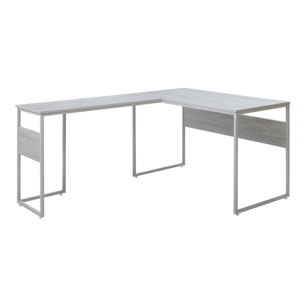 Biurko Karlstang w kształcie litery L 166x120x75 cm jasnoszare [en.casa]