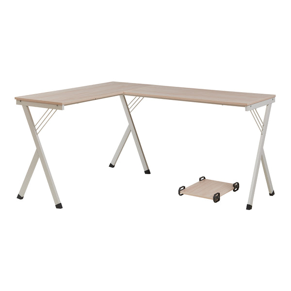 Biurko Tarielarg ze stojakiem na komputer w kształcie litery L 158x120x75 cm dąb [en.casa]