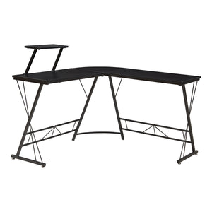 Yremso Biurko w kształcie litery L 122x122x98 cm czarne [en.casa]