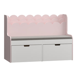 Ławka dziecięca z półką Vestnes 100x45x70 cm Cotton Candy/Biały [en.casa]