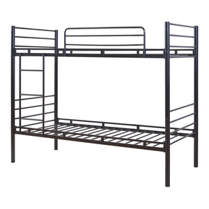 Metalowe łóżko piętrowe Bevapis 90x200 cm czarne [en.casa]