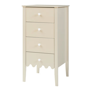 Luspoo komoda z 4 szufladami 82x40x40 cm kremowa biel [en.casa]