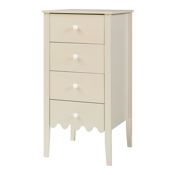 Luspoo komoda z 4 szufladami 82x40x40 cm kremowa biel [en.casa]