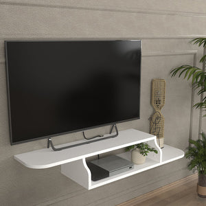 Wisząca szafka RTV Kershaby 120x30x19 cm biała [en.casa]