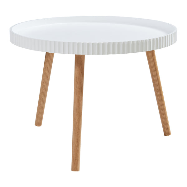 Stolik kawowy Bongard Ø60x45 cm biały [en.casa]