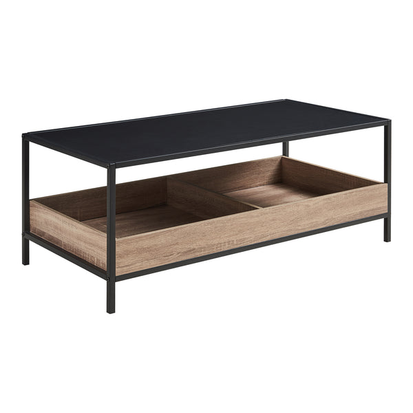 Stolik kawowy Belana 100x48x39 cm czarny/dębowy [en.casa]
