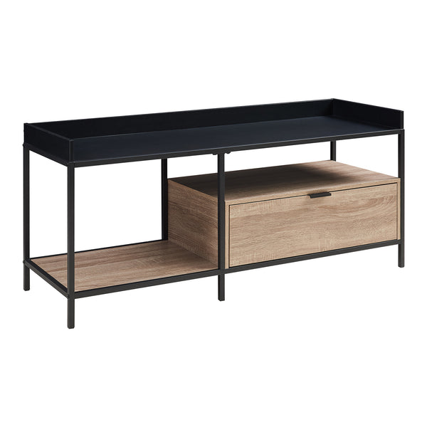 Stolik TV Belana 120x40x54 cm czarny/dąb [en.casa]