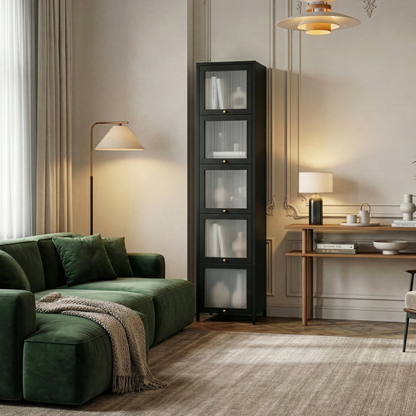 Witryna Ostersund 174x40x35 cm Czarna [en.casa]