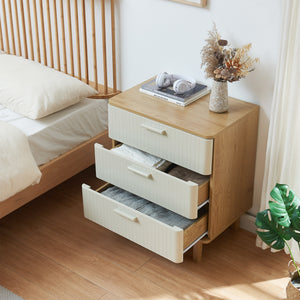 Komoda Ferrersp z 3 szufladami 70x60x40 cm dąb/kolory piasku [en.casa]