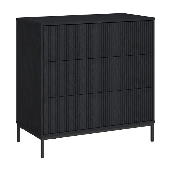 Komoda Nykapin 80x80x40 cm Czarna [en.casa]