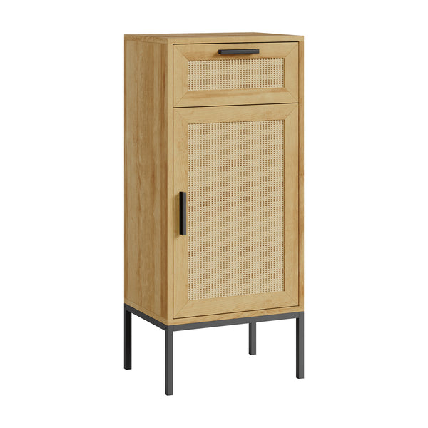 Szafka łazienkowa Marhasa 92x40x30 cm dąb optyczny/czarny [en.casa]