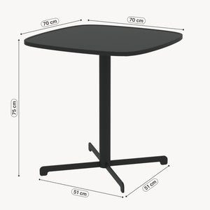 Stół bistro na zewnątrz Foggia 75x70x70 cm stal antracytowa [casa.pro]