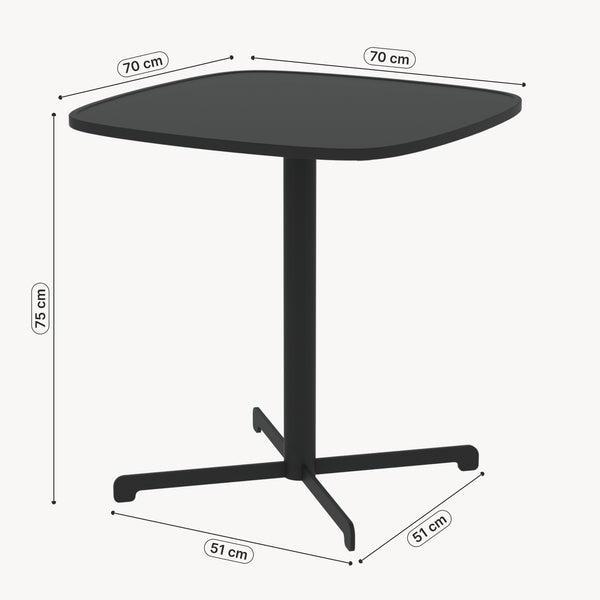 Stół bistro na zewnątrz Foggia 75x70x70 cm stal antracytowa [casa.pro]