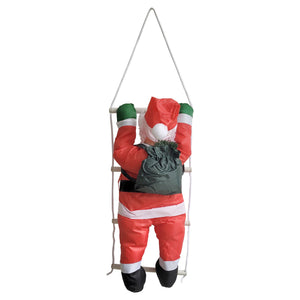 [en.casa]® Mikołaj na drabinie dekoracja świąteczna 90 cm