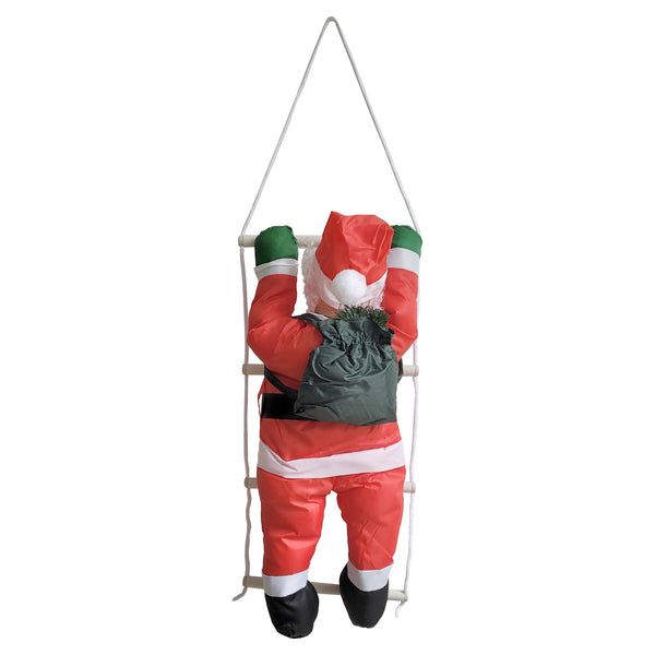[en.casa]® Mikołaj na drabinie dekoracja świąteczna 90 cm