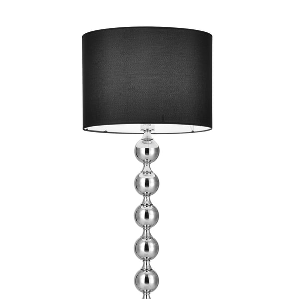 [lux.pro]® Lampa stojąca - Spheric Black 1 x E 27 - 60W - chrom/czarna