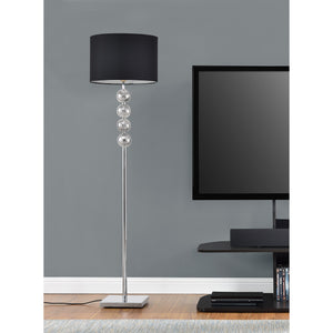 [lux.pro]® Lampa stojąca - Spheridern 1 x E 27 - 60W - chrom/czarna