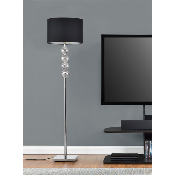 [lux.pro]® Lampa stojąca - Spheridern 1 x E 27 - 60W - chrom/czarna