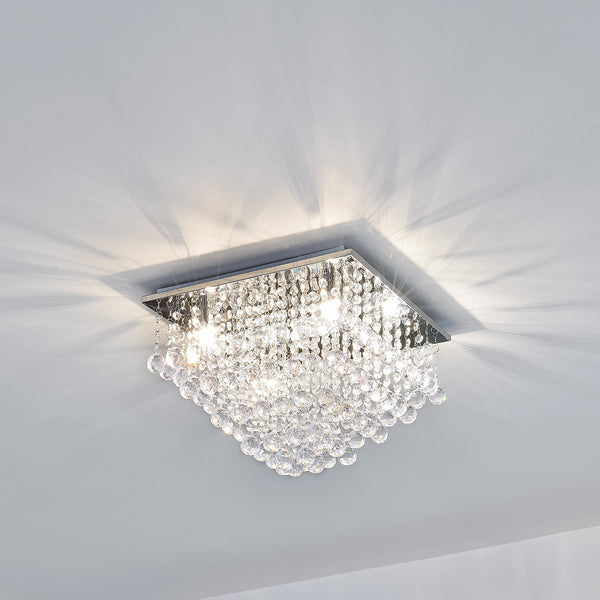 [lux.pro]® Stylowa lampa sufitowa - Veli Prisma - chromowana / biały kryształ