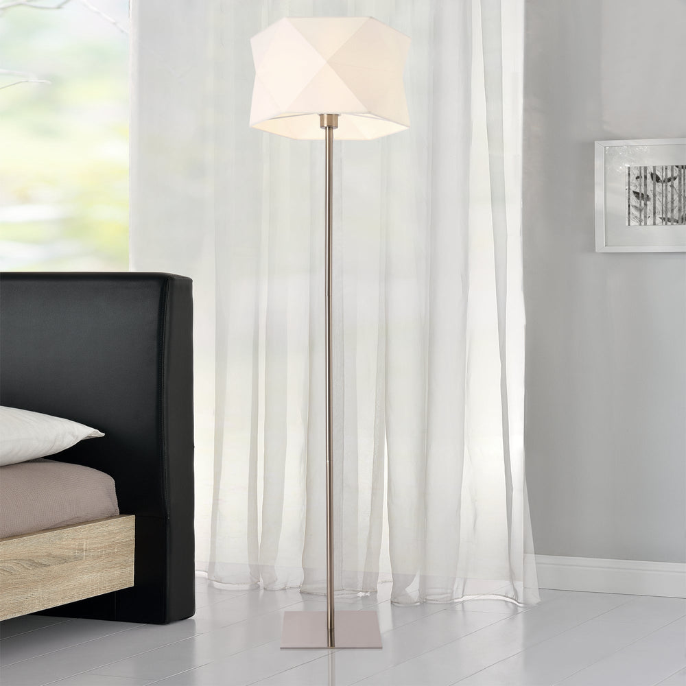 Lampa stojąca Narwa 152 cm E27 60W metal chrom/biały lux.pro - premiumXL