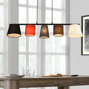 Lampa wisząca Mysen 5 świateł tkanina czarna lux.pro