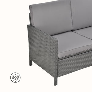 Zestaw mebli ogrodowych Murcia rattan 3-częściowy ciemnoszary/jasnoszary [en.casa]