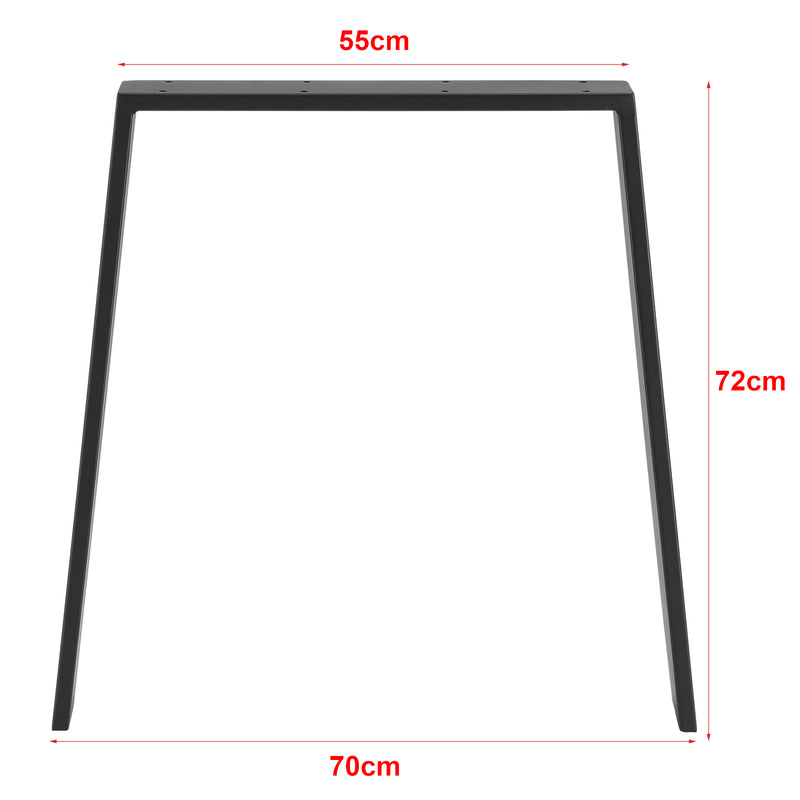 Szkic wymiarowy Kraftisried rama stołu zestaw 2 55/70x72cm stal czarny [en.casa]