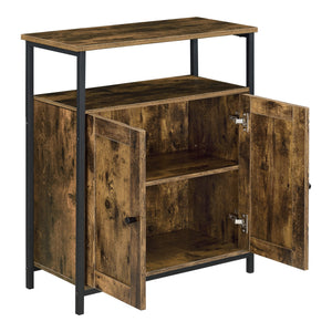 Stolik boczny Aremark 79x60x30cm z szafkami Kolor ciemnego drewna [en.casa]