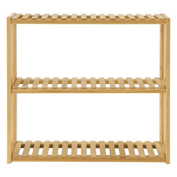 Półka bambusowa Örnsköldsvik 60x15x54cm naturalne drewno [en.casa]