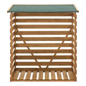 Wiata na drewno opałowe 123x116x64cm naturalne drewno jodłowe [en.casa]