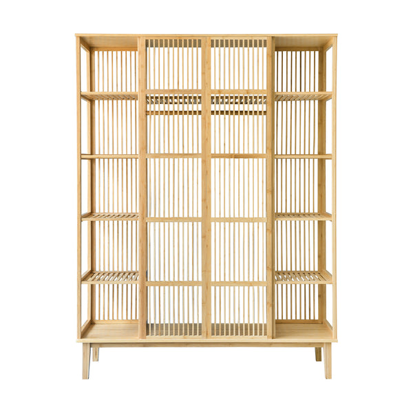 Bambusowy wieszak na ubrania Hudiksvall 185x140x45cm [en.casa]