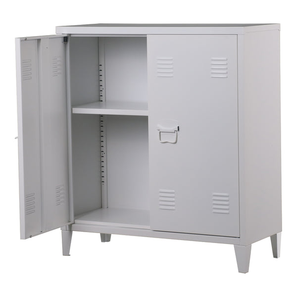 Szafka metalowa Oripää 90x80x33 cm biała [en.casa]