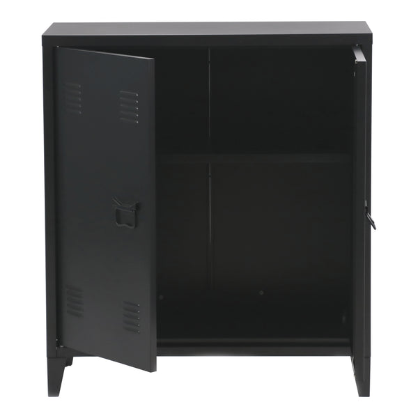 Metalowa szafka Oripää 90x80x33 cm czarna [en.casa]