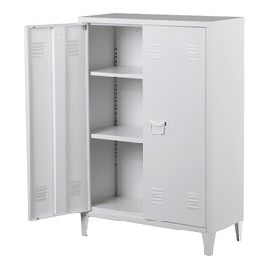 Szafka metalowa Oripää 110x75x33 cm biała [en.casa]