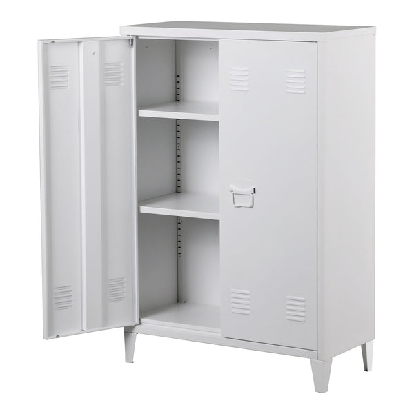 Szafka metalowa Oripää 110x75x33 cm biała [en.casa]