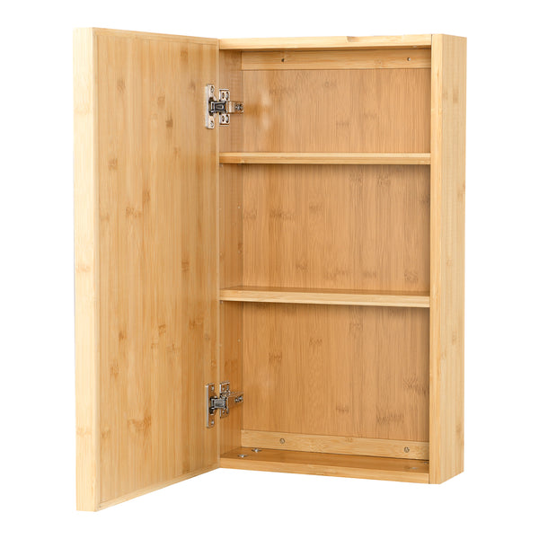 Szafka z lustrem Ikorfat 60,5 x 35 x 14 cm naturalny bambus [en.casa]