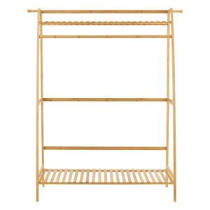 Wieszak na płaszcze Föglö 139 x 100 x 40 cm naturalny bambus [en.casa]