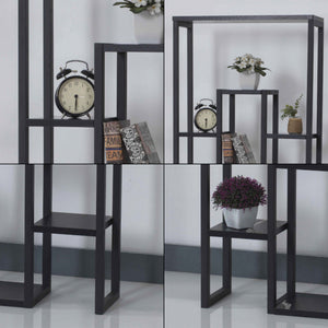 Półka na rośliny Blaavandshuk 150 x 60 x 19 cm czarny / marmurowy wygląd [en.casa]