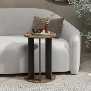 Stolik boczny Frederiksberg 64x34 cm orzech / antracyt [en.casa]
