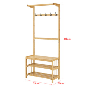 Wieszak Tornio 168 x 70 x 35 cm wykonany z naturalnego bambusa [en.casa]