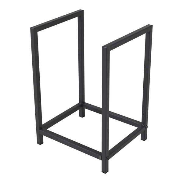 Torsås 40x30x50cm czarny stalowy stojak na drewno opałowe [en.casa]