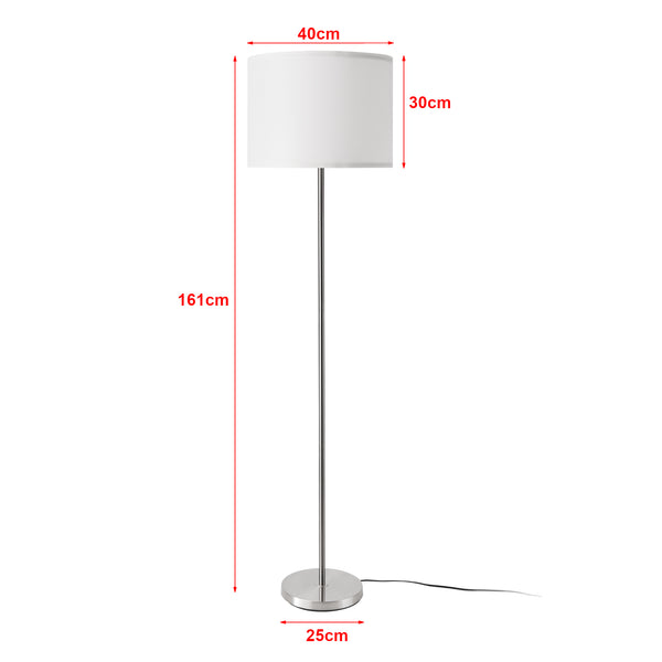 Tamworth lampa podłogowa E27 srebrna tekstylna [lux.pro]