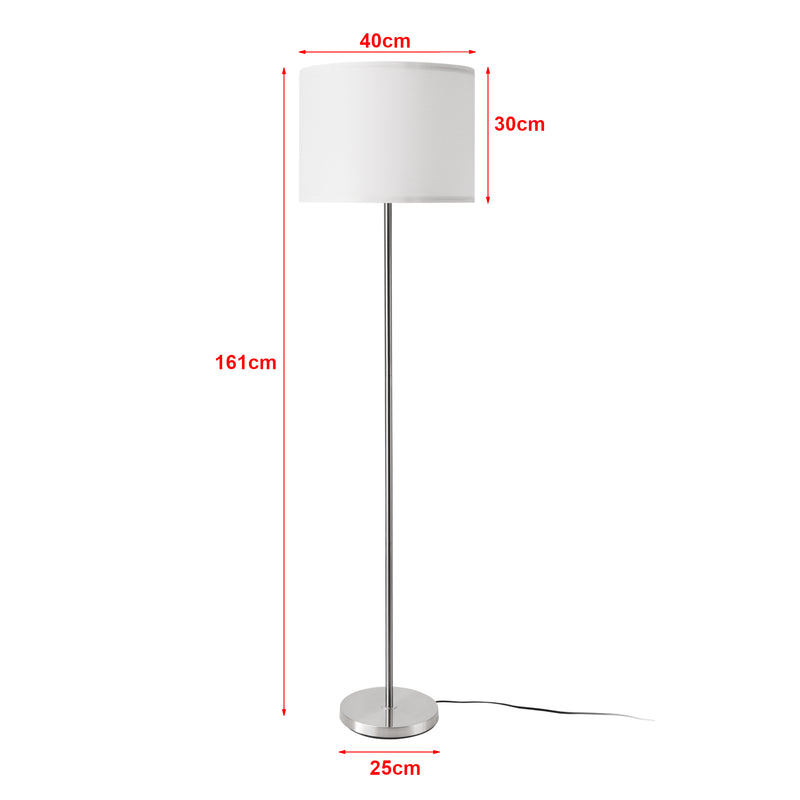 Szkic wymiarowy Tamworth lampa podłogowa E27 srebrna tekstylna [lux.pro]