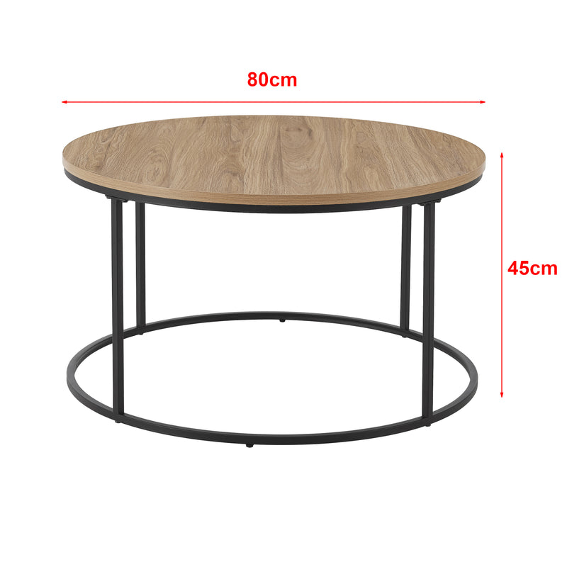 Szkic wymiarowy Stolik kawowy Kuhmoinen 45xØ80 cm czarny [en.casa]