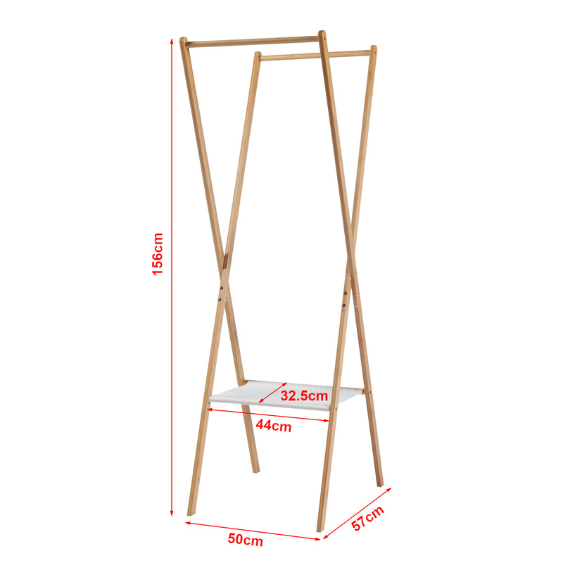Szkic wymiarowy Składany stojak na ubrania Iisalmi bamboo [en.casa]