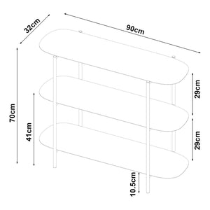 Stolik konsolowy Enebakk 70x90x32cm czarny, matowy [en.casa]