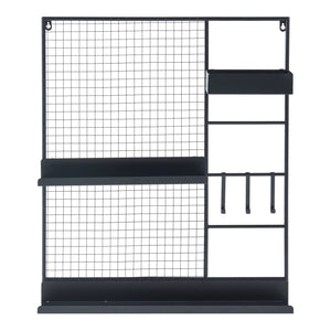 Kratka ścienna Westre 70x60x11cm metalowa czarna [en.casa]