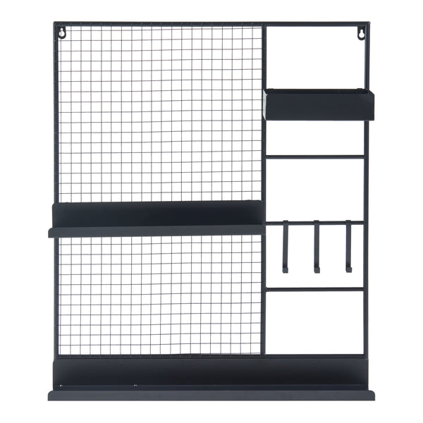 Kratka ścienna Westre 70x60x11cm metalowa czarna [en.casa]