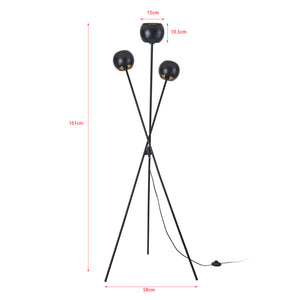 Lampa podłogowa Nykvarn 3-light metal czarna [lux.pro]