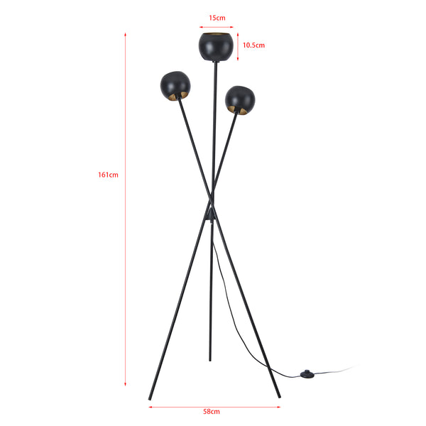 Lampa podłogowa Nykvarn 3-light metal czarna [lux.pro]